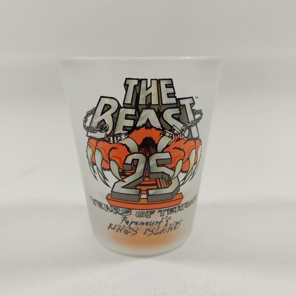 Kings Island The Beast 25th Anniversary Shot Glass 2" Paramount Parks 2004